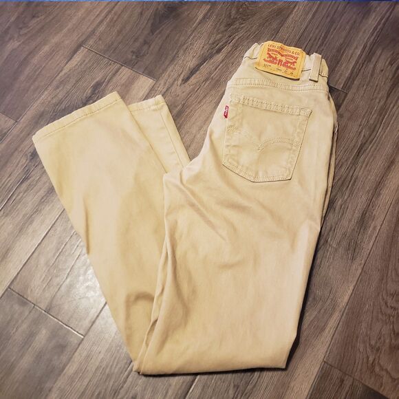Levis 511 Khaki Jeans Unisex Sz 14 Regular 27x29 - Picture 1 of 5